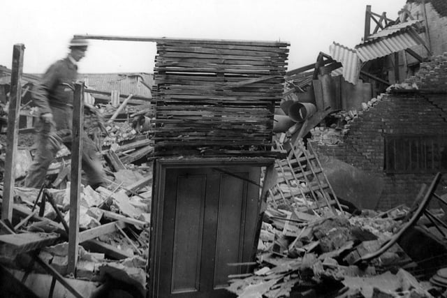 A door still stands but there's not much else left of this Sunderland house in August 1940.