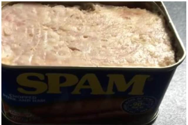 The shopper was horrified to find maggots in a tin of Spam.