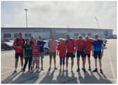 Ex-Doncaster Rovers star Tommy Spurr dropped into his old club on a charity bike ride in aid of his son Rio, who is battling cancer.