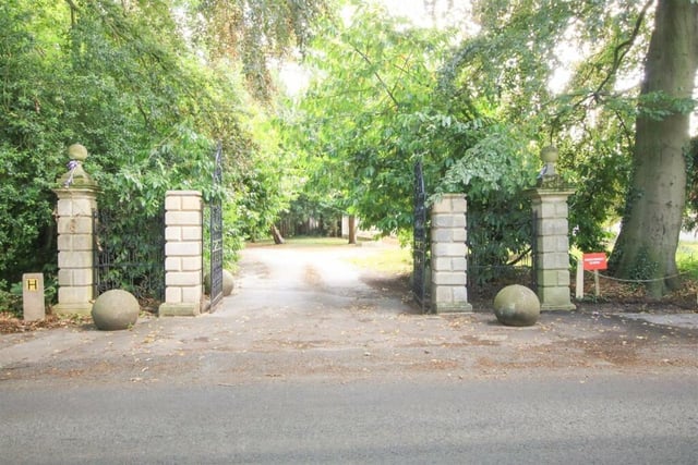 The gated entrance to the £1.5m Burghwallis property.