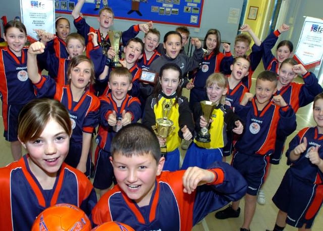 The football club at Bentley Primary in 2007.