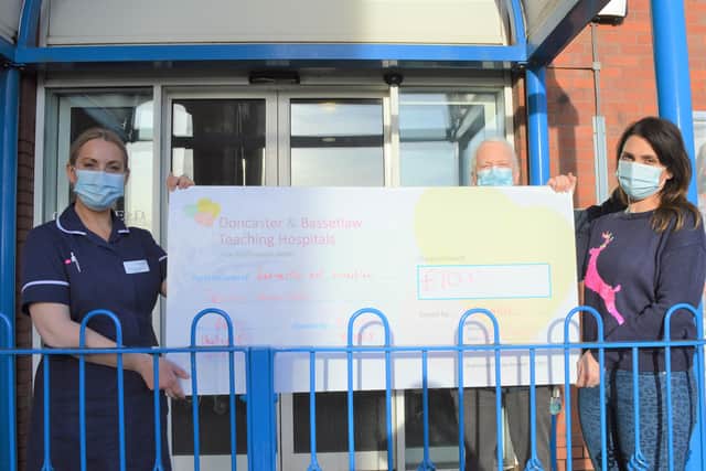 Vicky Riddle, a Registered Children’s Nurse at Nottinghamshire Healthcare Trust, has donated £1,000 to the Chatsfield Suite at Doncaster Royal Infirmary as a ‘thank you’ for the care and treatment her father has received since 2018.