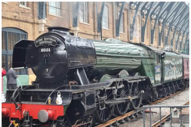 The Flying Scotsman passed through Doncaster en route to the south west this morning. (Photo: Dave Baines).