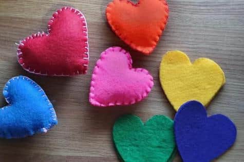 Hearts made by patients at Cygnet Health Care