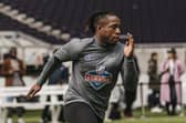 Turning the corner: Jacob Smillie shows off his speed at the NFL International Combine. The former rugby league player will play in Germany this season.