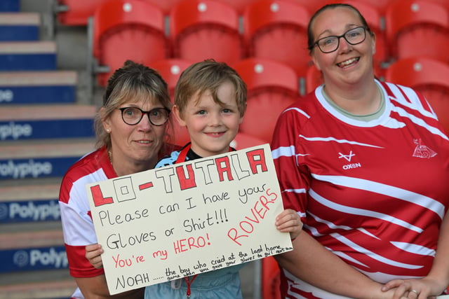 The Doncaster Rovers fans who saw their side beaten on penalties by Crewe Alexandra.