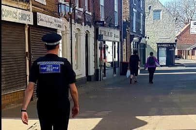 South Yorkshire Police on foot patrol in Thorne today