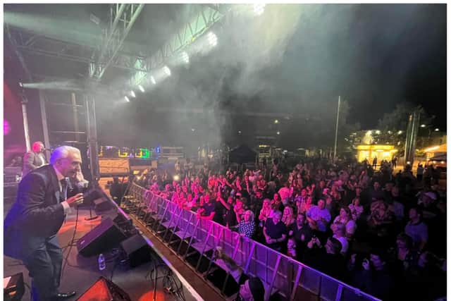Tony Christie delights the fans at DN One Live. (Photo: DN Events).