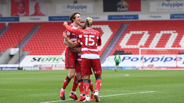 Tom Anderson celebrates his goal against Plymouth. Picture: Howard Roe/AHPIX