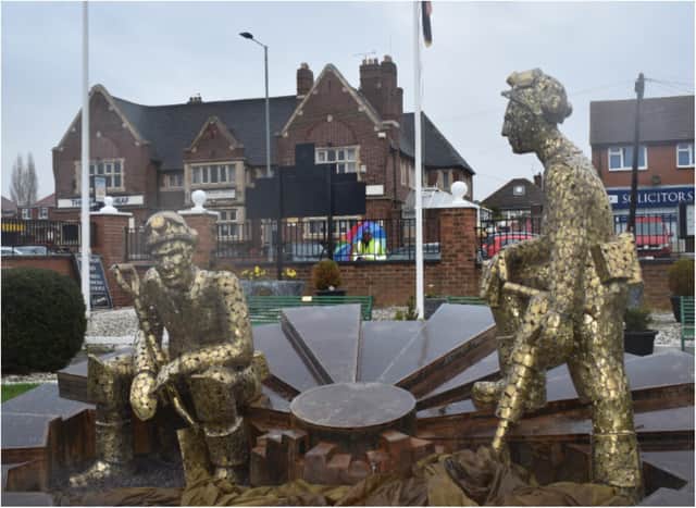 The new mining sculpture in Armthorpe.