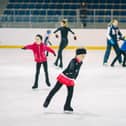 Ice skaters at the Dome