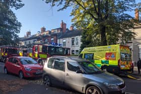 Fire crews were called to a house fire in Christ Church Road, Doncaster, this morning