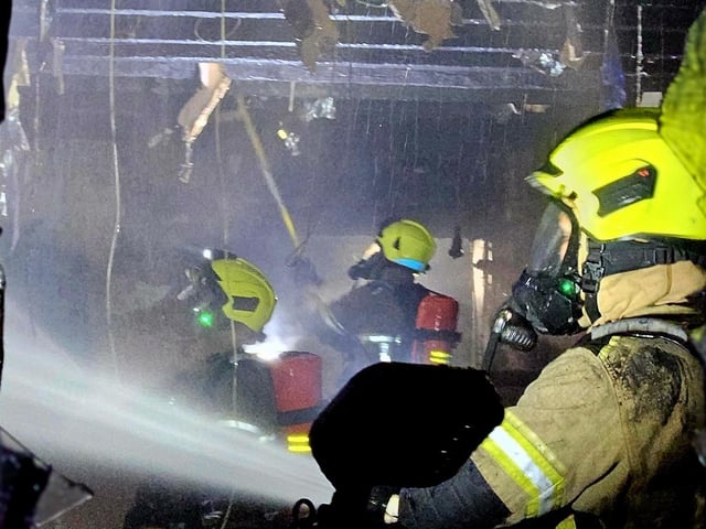 Flames raged at the pub throughout the night.