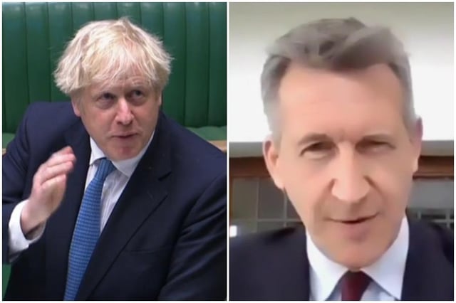 Prime Minister Boris Johnson and Sheffield City Region mayor Dan Jarvis
