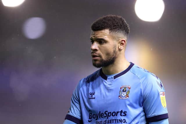 Former Coventry striker Maxime Biamou is on trial at Rovers. (Photo by Alex Pantling/Getty Images)