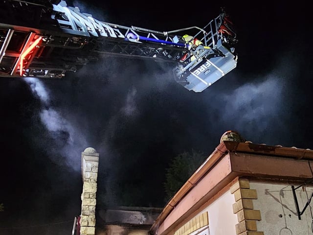 Aerial platforms were deployed to tackle the fire.
