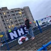 Hundreds of ribbons have been tied outside Doncaster Royal Infirmary.