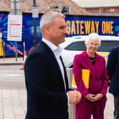 Willmott Dixon Director Chris Yates, Mayor of Doncaster Ros Jones and founder of Automated Analytics Mark Taylor.