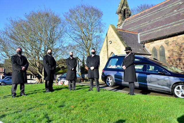 The funeral of Eddie Oyston held at St Aidan's church, Framwellgate Moor.