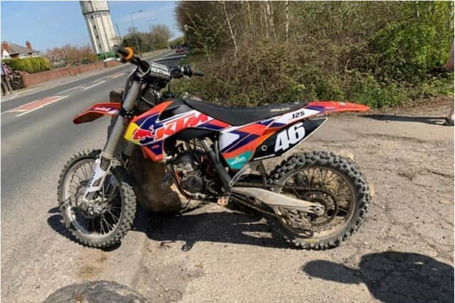 The bike was seized by police in Conisbrough.