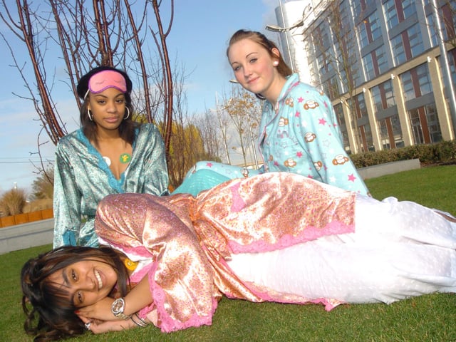 Dressing up in their pyjama's in aid of Children in Need in 2007 were Hub students L-R fom front Bianca Radcliffe, 17, of Braithwaite, Sarah Pabial, 17, of Bessacarr, and Laura Knowles, 16, of Kirk Sandall.