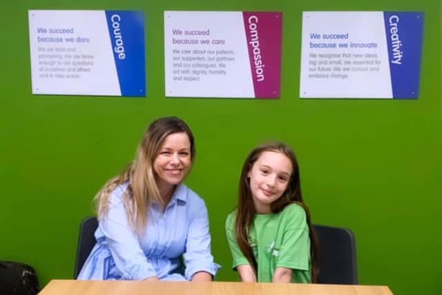 Chloe, right, with Stacey Turner who was inspired by her fundraising efforts.