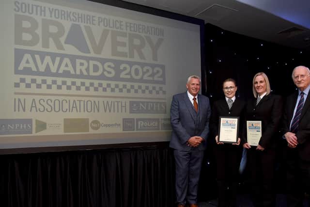 PC Hindley and PC Kingston at the SYPF Bravery Awards 2022