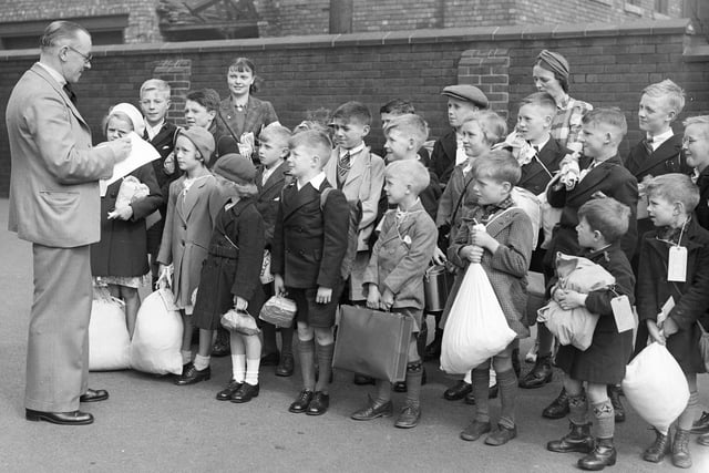 Children had it tough in wartime Sunderland. Here is the scene on July 9 - the day before the Battle of Britain started.
It shows Sunderland evacuees in Hudson Road getting ready to leave their home town for their new homes.