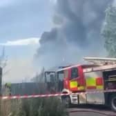 Firefighters are battling to extinguish the blaze at the derelict building on Gattison Lane, New Rossington. Pictures and video courtesy of Beth-Louise Jeeves