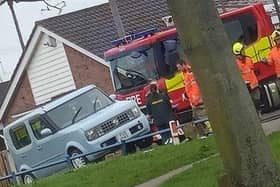 Emergency services were called to the scene in Cranfield Close.