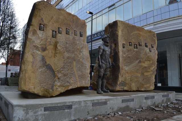 The miners memorial in Doncaster town centre