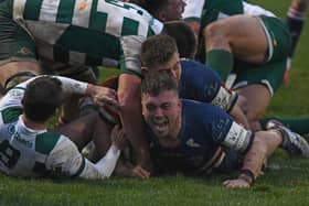 George Edgson scored a hat trick of tries for Doncaster Knights in their victory over Nottingham last weekend. Picture: Andrew Roe/AHPIX LTD