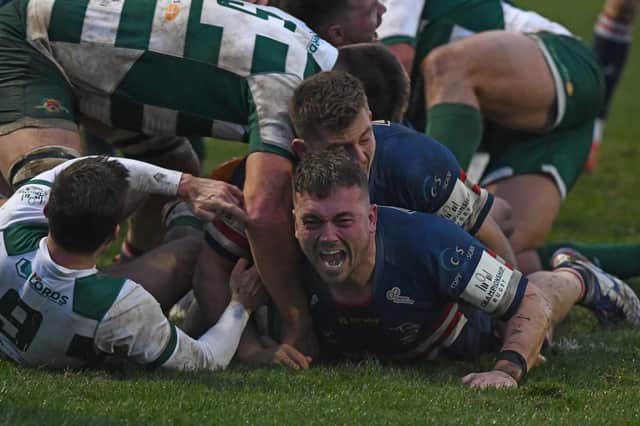 George Edgson scored a hat trick of tries for Doncaster Knights in their victory over Nottingham last weekend. Picture: Andrew Roe/AHPIX LTD