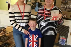 Mrs Ellie Spencer, Lynne and 5 yr old grandson Theo Spencer who is a pupil at the school.