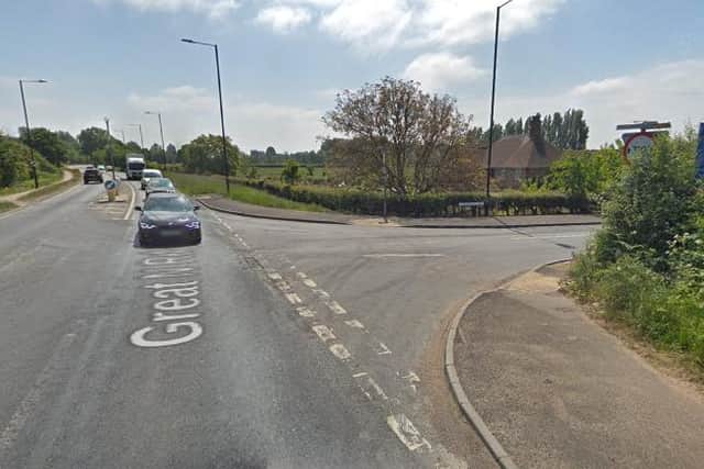The junction of Littleworth Lane and Great North Road.