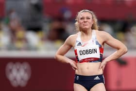 Beth Dobbin looks on after competing in the women's 200 metres semi-finals at the Tokyo Olympics. Photo by Michael Steele/Getty Images