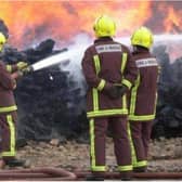 Fire crews are tackling a huge blaze in South Yorkshire tonight.