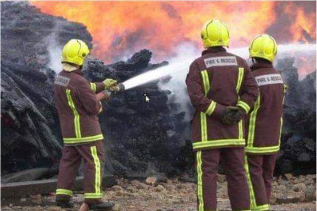 Fire crews are tackling a huge blaze in South Yorkshire tonight.