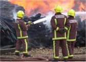 Fire crews are tackling a huge blaze in South Yorkshire tonight.