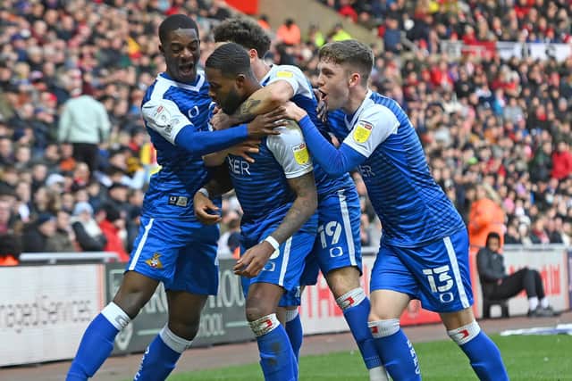Rovers celebrate Reo Griffiths' goal at Sunderland