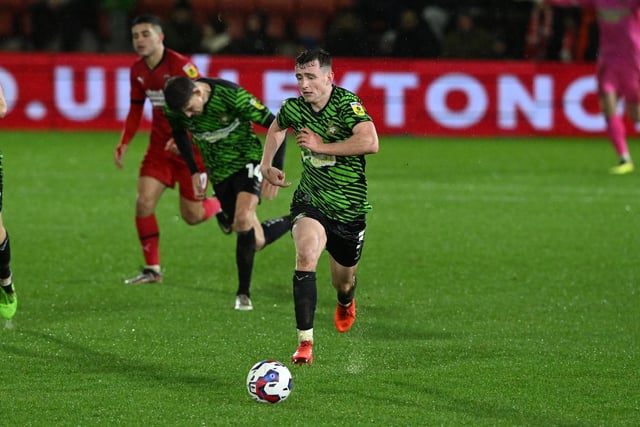 Doncaster's James Maxwell drives forward with the ball