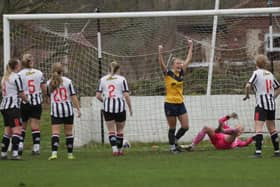 Millie Fugler celebrates scoring for the Belles. Picture: Julian Barker