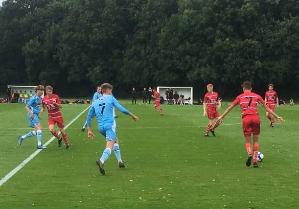 Doncaster Rovers U18s in action against Grimsby Town.
