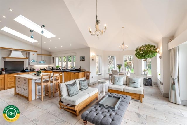 The bright and spacious open plan living kitchen.