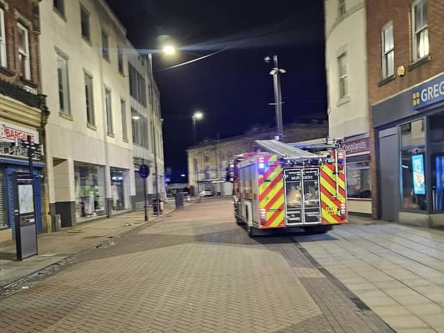 Fire crews were called to the blaze outside Primark.