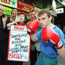 Boxing manager and promoter John Rushton, second from right, pictured back in the day with Andy Roberts.
