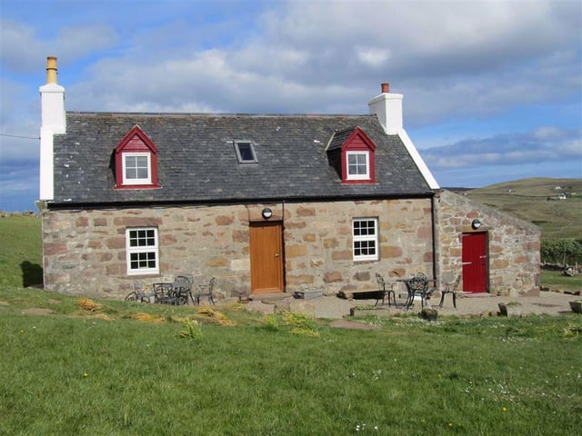 A traditional looking restored two bedroom stone cottage that promises peace and quiet out on the Stoer Peninsula with wonderful loch and mountain views. Formerly a successful holiday home, the cottage features and extension and a store to the side of the house. The property also features a generously sized garden. Currently on sale for 240,000 GBP via Anderson Shaw & Gilbert.