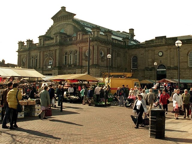 A busy Doncaster Corn Exchange pictured in April 1997