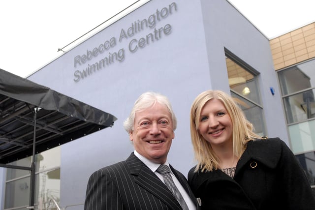 Rebecca Adlington opens the new swimming baths with Tony Egginton