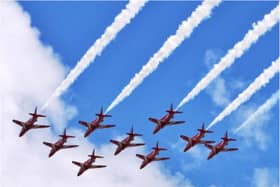 The Red Arrows will be in the skies over Yorkshire today.